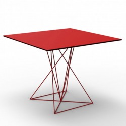 Tabela FAZ Vondom aço inoxidável vermelho 100x100xH72