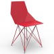 Lot de 4 Chaises Faz Vondom Pieds Inox Rouge sans Accoudoirs