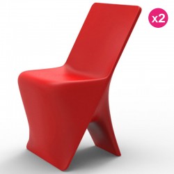 Conjunto de 2 cadeiras Vondom design Sloo vermelho