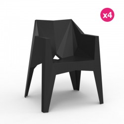 Set of 4 chairs voxel Vondom black