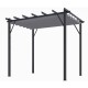 Pergola Aluminium Habrita Anthracite 12m2 avec toile d'ombrage 140gr