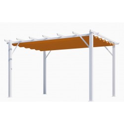 Pergola Aluminium Habrita Anthracite 12m2 avec toile d'ombrage 140gr