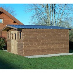 Thermabri Garden Shelter in Solid Wood of 23.82 m2 with Habrita Steel Roof