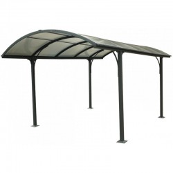 Carport 1 Auto 3,05x4,85m aus Aluminium und Polycarbonat 6mm ANTI-UV Habrita