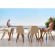 Table Ronde Vondom Faz Wood Plateau Noir et Pieds Chêne Blanchis Diamètre 120cm H74cm