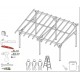 Carport Monopentre en Bois 22m2 avec Toit Habrita