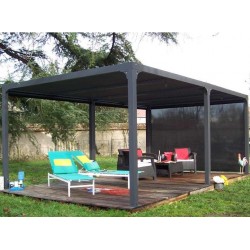 Pérgola bioclimática Habrita 21,5 m2 com lado cortina 3,6