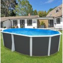 Piscina fuori terra TOI Ibiza Compact ovale 550x366x132 con kit completo Antracite