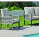 Garden furniture Havana -7 Aluminum White String Grey 4 places Hevea