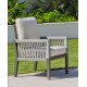 Garden furniture Havana -7 Aluminum White String Grey 4 places Hevea