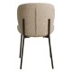 Set of 2 Chairs Meal effect wool buckle Sand Base Black Metal Bala VeryForma