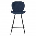 Set de 2 sillas encimera Ania Fabric Dark Blue Base Metal VeryForma