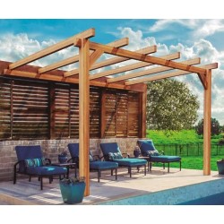 Pérgola magra em madeira bruta Andorra 4x3m 12m2