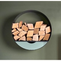 Porta-lenha de parede Corinth Black e Sage Green Dixneuf Design