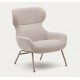 Sillón Lina en tejido chenilla beige y acero VeryForma