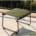 Rina Garden Footstool in Green Steel and Green Rope VeryForma