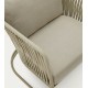 Saco outdoor armchair in rope and green steel VeryForma