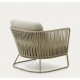Saco outdoor armchair in rope and green steel VeryForma