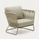 Saco outdoor armchair in rope and green steel VeryForma