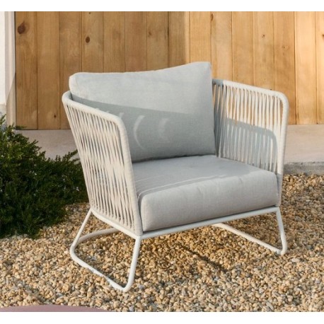 Saco Outdoor-Sessel aus Seil und grauem Stahl VeryForma