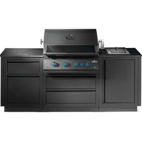 OASIS® 105 Napoleon Matte Black 700 Series Sizzle Zone® Side Cozinha Externa